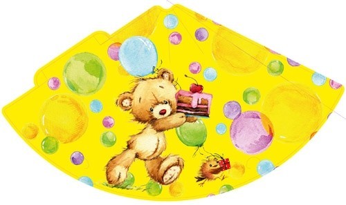 Колпак бумажный Мишка (набор 6шт) 21см Арт-2-21-0011