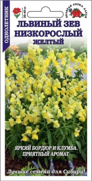Цветы Львиный Зев Низкорослый Жёлтый ЦВ/П (СОТКА) 0,1гр однолетник 20-40см