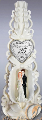 Свеча Юбилей Свадьбы 25л Белая резн с Молодожен (СУПЕРСВЕЧА) Арт-7764 Свеча Юбилей Свадьбы 25л Белая резн с Молодожен (СУПЕРСВЕЧА) Арт-7764