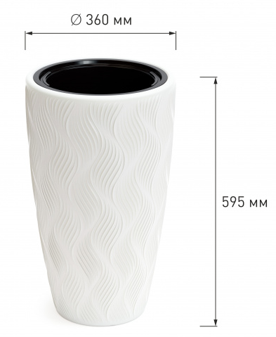 Горшок Флэйм 42лит Белый (со вставкой 10лит) М-8884 (D-27cм) Горшок Флэйм 42лит Белый (со вставкой 10лит) М-8884 (D-27cм)