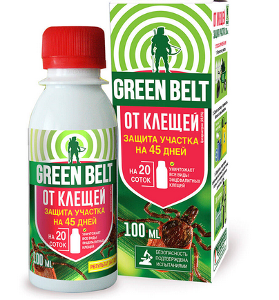 Концентрат от Клещей 100мл Грин БЭЛТ (1уп/100шт) для борьбы с иксодовыми клещами