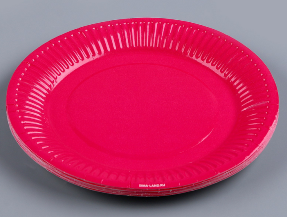 Тарелка бумажная Фуксия (1уп/10шт) D-18см Арт-9847343