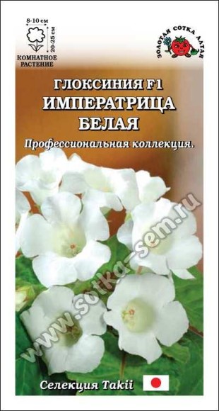Цветы Глоксиния Императрица Белая ЦВ/П (СОТКА) 5шт комнатное
