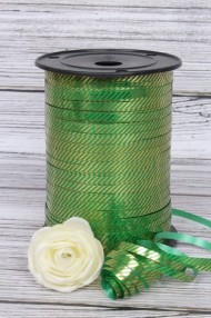 Лента Золот полос 0,5см*250ярд Диагональ Зелёная А-0543