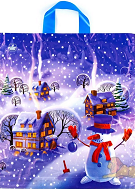 Сумочка пакет п/э 430*380мм Вечерняя деревенька Арт-139344