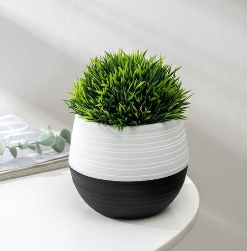 Горшок Дуэт 2,5лит Чёрно-Белый (с дренажной системой) Горшок Дуэт 2,5лит Чёрно-Белый (с дренажной системой)