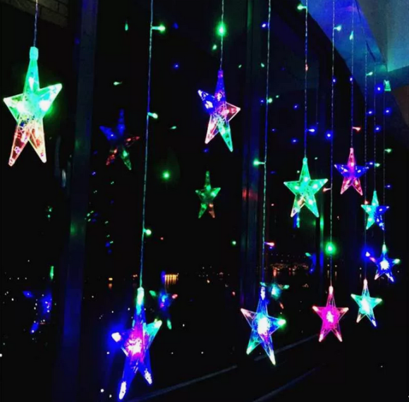 Электрогирлянда 3м Звезды Цветная