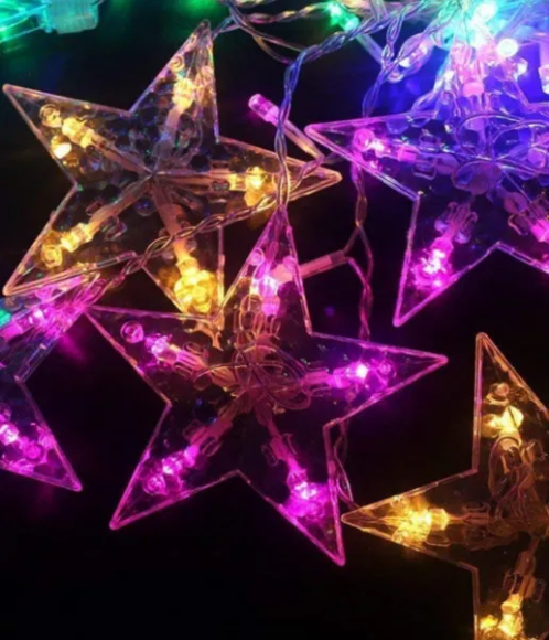 Электрогирлянда 3м Звезды Цветная