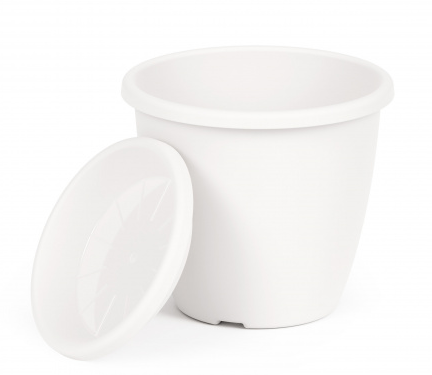 Горшок Афина 1,1лит Белый с поддоном М-6478 (БАШ)