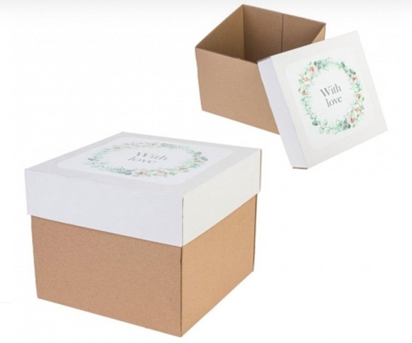Коробка WITH LOVE крафт L18см W18см H15см
