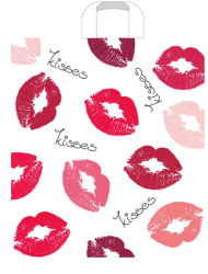 Сумочка пакет п/э петлевидная ручка 380*420мм Поцелуйчики Арт-40130