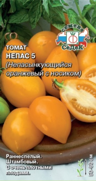 Томат Непас 5 Непасынкующийся Оранжевый ЦВ/П (СЕДЕК) 0,1гр среднеранний 50-60см