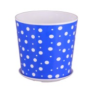 Горшок Горошек 3лит Бело-Синий с поддоном М-4024/ БАШ