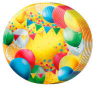 Тарелка бумажная Воздушные шары (1уп/6шт) D-18см Арт-30000865