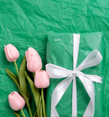 Бумага листами Тишью 50*66см Зеленая (1уп/10шт) ЦЕНА за лист