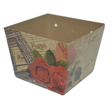Коробка для Горшечн и Срезочн цветов Париж Кремовая L12см W12см H15см