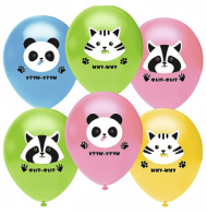 Шар латексный 12/30см пастель Милые зверята 1уп/25шт Арт 812105