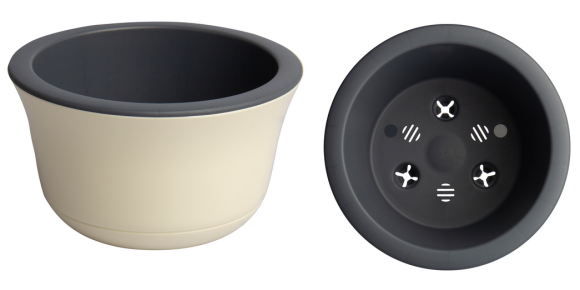 Горшок Омега 8лит Ванильный D-30см (с дренажной системой)