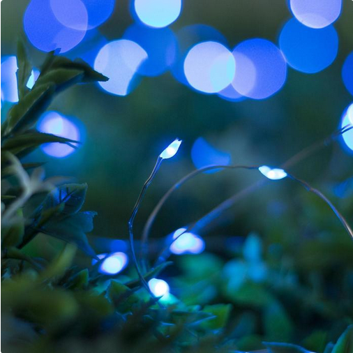Лампа на солнечной батарее Роса 10м Синяя 2режима Арт-4137020