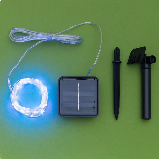 Лампа на солнечной батарее Роса 10м Синяя 2режима Арт-4137020