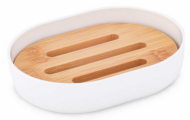 Мыльница бамбук Белая Арт-М-8061 БАШ