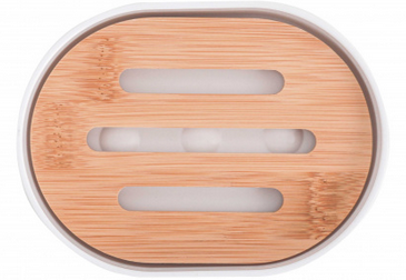 Мыльница бамбук Белая Арт-М-8061 БАШ