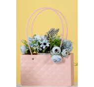 Сумочка для горшечных цветов 220*105*135мм Ромбы Розовая