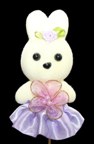 Игрушка для букета Зайчик Твёрдый с Цветком (1уп/10шт) Игрушка для букета Зайчик Твёрдый с Цветком (1уп/10шт)