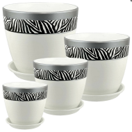 Кашпо Бутон №-РС-180 Зебра №-1 D-12см Кашпо Бутон №-РС-180 Зебра №-1 D-12см