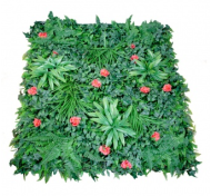 Трава искусственная 100*100см/MZ-189001-А с красными Цветами