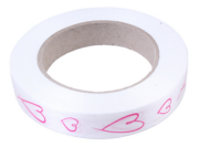 Лента Сердца Итальянские 2см*50ярд Малиновые на Белом Лента Сердца Итальянские 2см*50ярд Малиновые на Белом