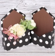 Коробка Конверт Горох Чёрный L7см W20см H13,5см