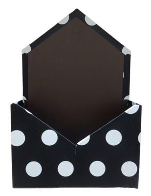 Коробка Конверт Горох Чёрный L7см W20см H13,5см