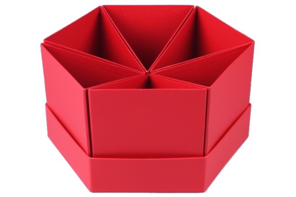 Коробка Тортик из 6 частей L15см W29,5см Красная YH-023-6