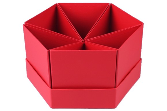 Коробка Тортик из 6 частей L15см W29,5см Красная Арт-YH-023-6