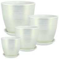 Кашпо Бутон №-РС-55 Перламутр Белый №-1 (D-12см)