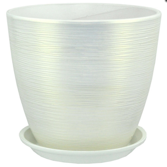 Кашпо Бутон №-РС-55 Перламутр Белый №-1 (D-12см)