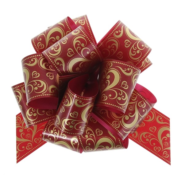 Бант Шар №5 Золотое сердце на бордовом Арт-894843