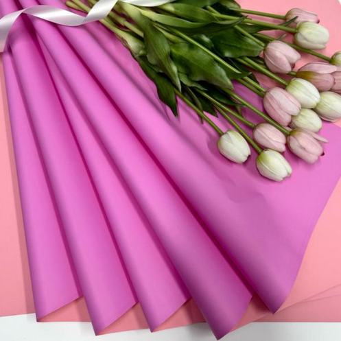 Пленка Листами Матовая двухсторонняя Розовый персик/Барби 58/58см(1уп/10шт)