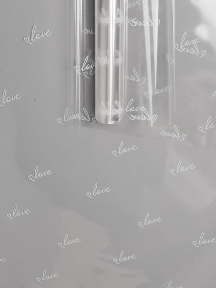 Пленка прозрачная с рисунком Классика Love Белая 70см/8м