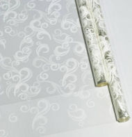 Пленка прозрачная с рисунком Завитки Белая 70см/200гр