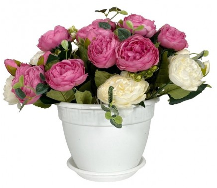 Горшок Антик 10лит D-32см Белый с поддоном