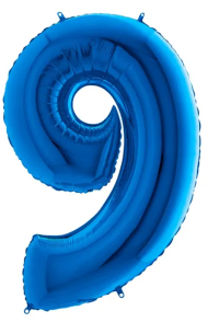 Шар ЦИФРА фольгированный № 9 40"102см Синий