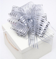 Бант Шар 10см Полоски Серебро Арт-133103