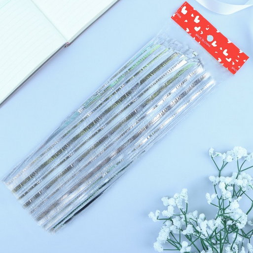 Бант Шар 10см Полоски Серебро Арт-133103