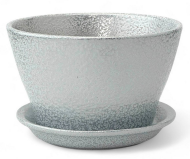 Кашпо Беллита Бело-Серебро D-12см Арт-ГЛ-908