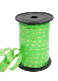 Лента Золот полос 1см*100ярд Звёзды Салатовая А-104