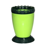 Горшок Каролина 1лит Салат-Зелён с поддоном М-4583 (БАШ)