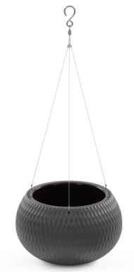 Горшок Жемчужина подвесной 7лит Графитовый М-8919 (с подвесом - трос)