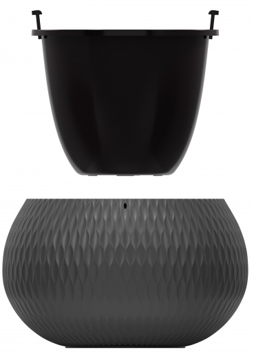 Горшок Жемчужина подвесной 7лит Графитовый М-8919 (с подвесом - трос)